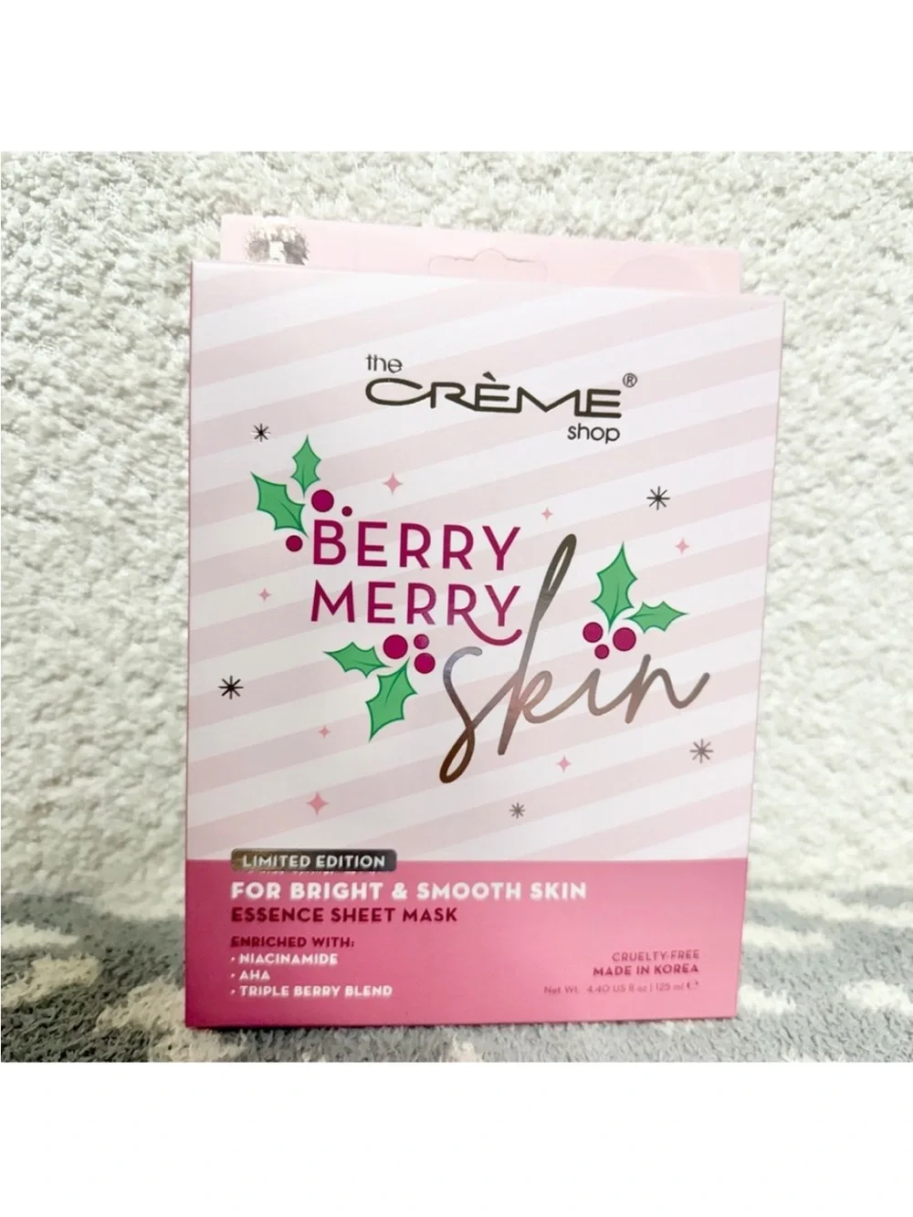 NWT 5pc Limited EDITION The Crème Shop Berry Merry Skin Essence Sheet mask